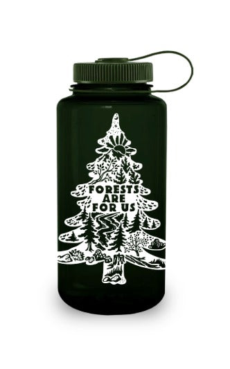Nalgene product detail: 32oz Wide Mouth “Public Lands: Forests Are for Us” Bottle Q9 — 32oz Wide Mouth “Public Lands: Forests Are for Us” Bottle